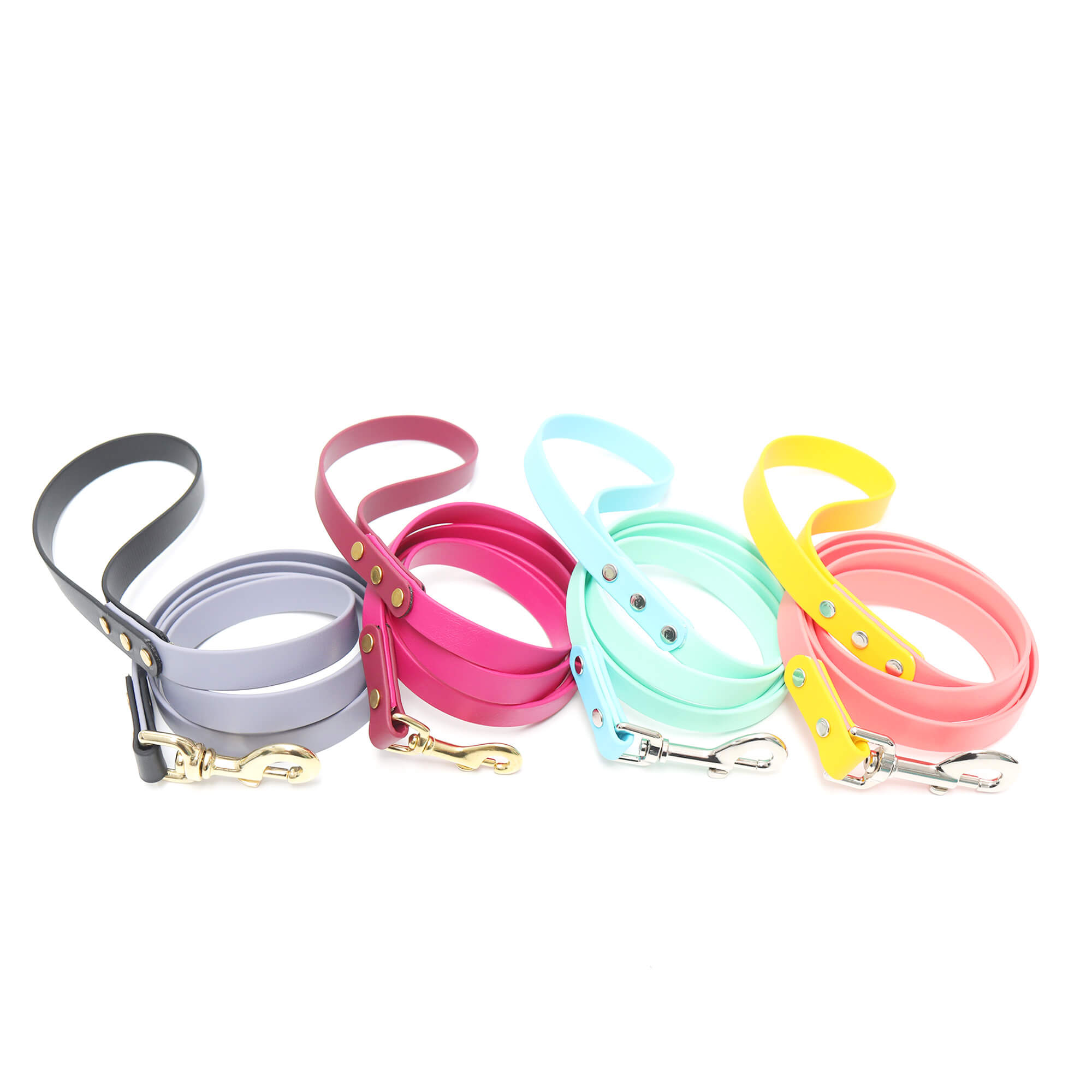 What is the primary material in the Two Tone Waterproof Dog Leash?